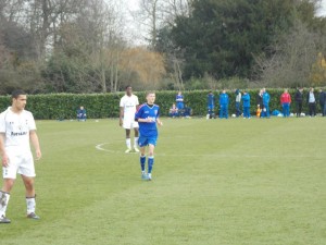 Shane playing for Ipswich Town against Spurs during his trial earlier this year .